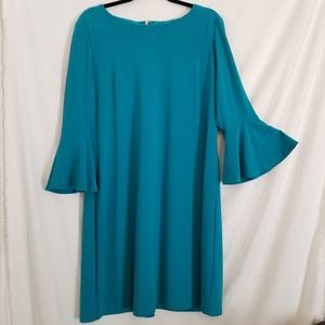 Tommy Hilfiger 3/4 Bell Sleeve Green Dress sz16